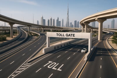 Modern toll road infrastructure in Dubai